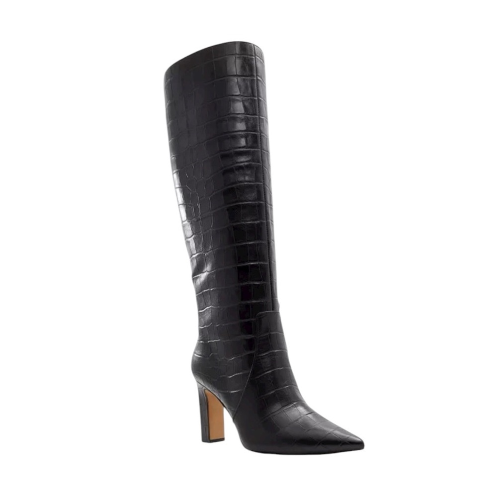 New in Box Aldo Cadigoder Genuine Leather Croc-Embossed High Heel‎ Boots Classic